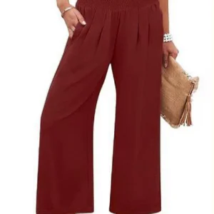 2025 Spring and Autumn Solid Color Women's High Waist Straight Leg Pants Hot Selling Commuter Style