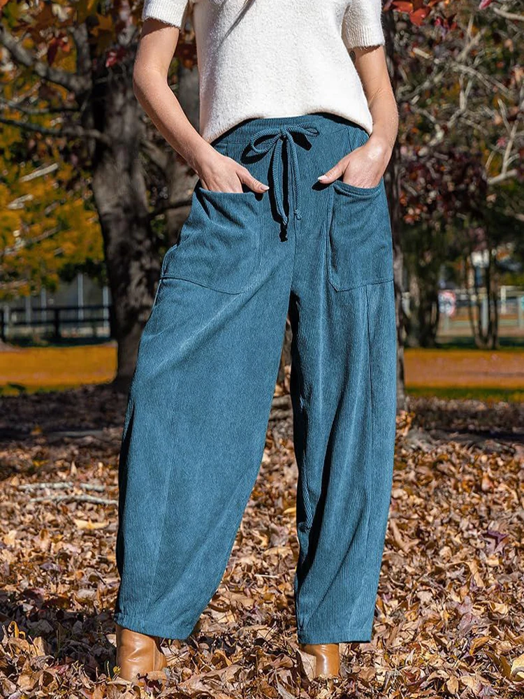 2025 Autumn/Winter Women's Haren Lantern Pants, Loose Wide Legs, Casual Slimming, Hot Selling Commuting Style - Image 5