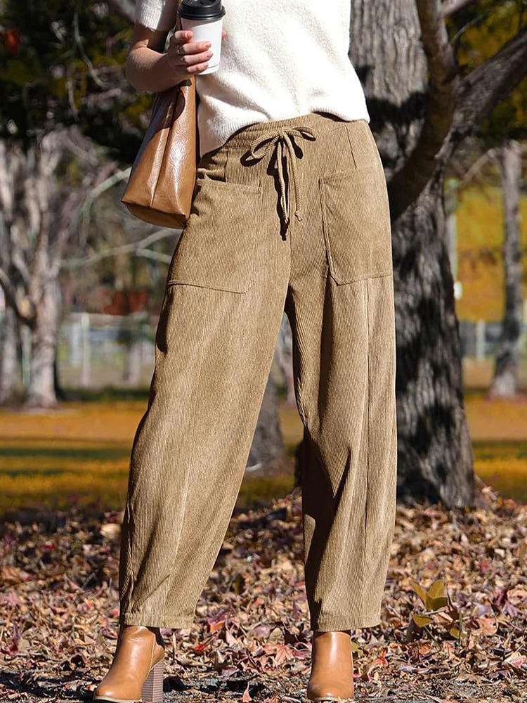 2025 Autumn/Winter Women's Haren Lantern Pants, Loose Wide Legs, Casual Slimming, Hot Selling Commuting Style - Image 2