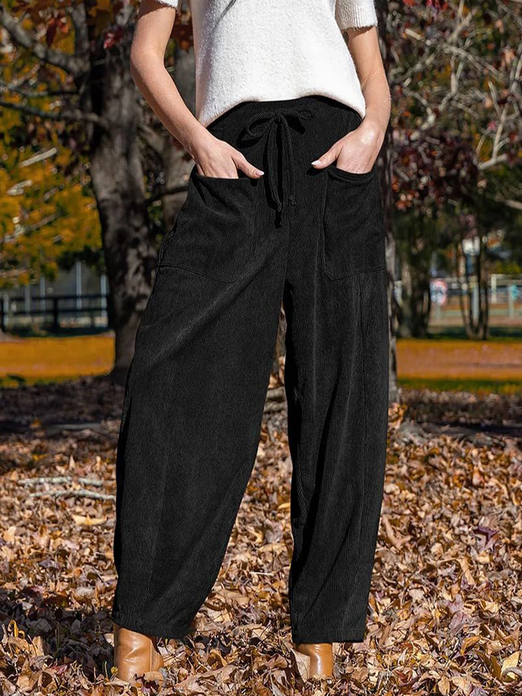 2025 Autumn/Winter Women's Haren Lantern Pants, Loose Wide Legs, Casual Slimming, Hot Selling Commuting Style - Image 3