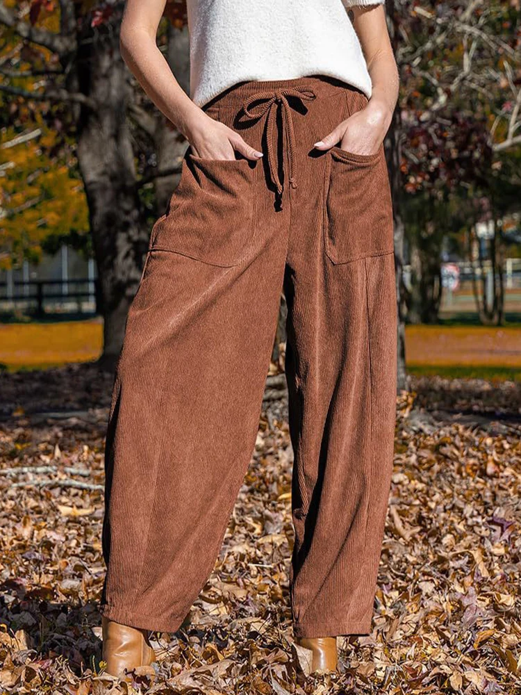 2025 Autumn/Winter Women's Haren Lantern Pants, Loose Wide Legs, Casual Slimming, Hot Selling Commuting Style